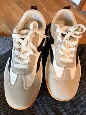 Casual Retro Mesh & Suede Athletic Sneakers - White, Beige, Black